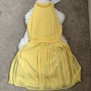 Zara Basic Yellow Sleeveless Chiffon Dress